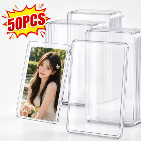 1/25/50Pcs Transparent Korean Kpop Card Sleeve with Protective Film Clear Card Holder Idol Photo Gam