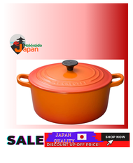 [100% Japan Import original]Le Creuset Casted Enamel Pot Cocot Rondo 22 CM Orange Gas IH Oven compatible
