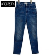 香奈兒 P70206 V61785 壓花 Coco 標誌拉鍊牛仔褲，34 號 [二手]