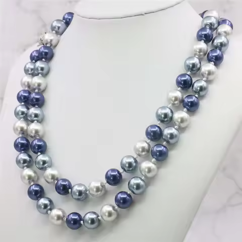 Wholesale Price New Fashion! 35"10 12mm South Sea Shell Pearl Necklace AAA Multicolor beads jewelry 