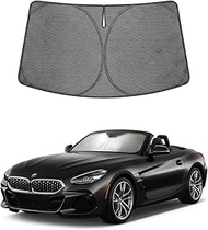 Proadsy Windshield Sun Shade Custom Fit BMW Z4 2019-2026 Ice Crystal Black Front Window Sunshade UV 