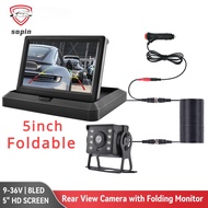 5 inch 9V-36V Car Foldable Monitor with Rear View Camera  for Vehicle Parking Truck Reversing Camera