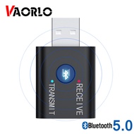 VAORLO 3-IN-1 Bluetooth 5.0เครื่องรับสัญญาณเครื่องส่งสัญญาณ Mini แจ็ค3.5มม.AUX USB สเตอริโอตัวรับสัญญาณ WIFI สำหรับทีวี PC หูฟังบลูทูธลำโพง BT