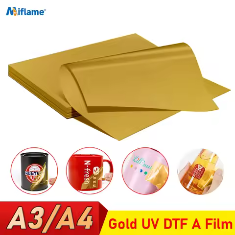 A3 A4 UV DTF A Film for 6090 4060 A1 A2 A3 A4 UV DTF Printers UV DTF Gold Film UV Stickers A3 A4 Gol