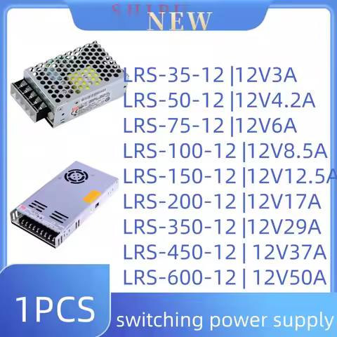 1PCS LRS-35-12 LRS-50 LRS-75 LRS-100 LRS-150 LRS-200 350 LRS-450 LRS-600 RS-15 5V 12V Switched power