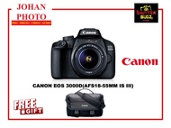 Canon EOS 3000D(EFS18-55MM)(CANON MALAYSIA 1+2 YEAR WARRANTY)(FREE CANON DSLR BAG)