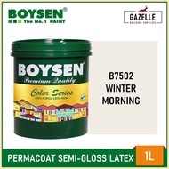 Boysen Color Series Permacoat Semi-Gloss Latex Paint Winter Morning B7502- 1 Liter ✙ ✁