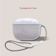 Transparent Case for Bowers & Wilkins Pi8 / Pi6 Wireless Earbuds with Hand Strap Shockproof Soft Sli