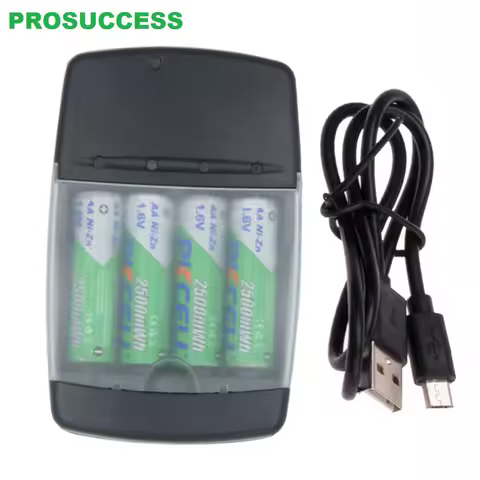 USB Smart Charger for AA AAA AAAA NiZn 1.6V Rechargeable Batteries with Car EU US Adaptor Independen