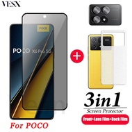 9D Full Anti-Spy Privacy Tempered Glass Screen Protector Film For Xiaomi POCO C65 C55 C40 X6 Neo X5 