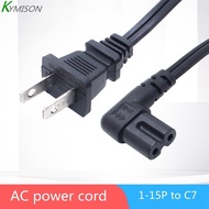 NEMA 1-15P to IEC320 C7 Right Angle Power Cord for TV/PSUSA 2 Prong Angled Power line cableSPT-2x18A