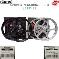 SPORT RIM TEKHNE 5 BATANG FULL CHOP LC135 5S Y125ZR Y15ZR Y16ZR WITH ABS BLACK SILVER T501 Bearing B