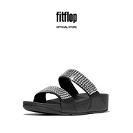 FitFlop LULU Women's Maxi-Crystal Two-Bar Slides - Black (E5V-001)
