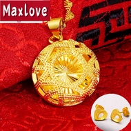Singapore Gold 916 Necklace Love Thick Gold Earrings Buy One Get One Free Ladies Earring Set Necklace Women
