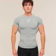 GYMSHARK/ONYX V1-V5 Quick dry T-shirt Men Running Sport Skinny Short Tee Shirt Male Gym Fitness Body