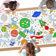 Outer Space Coloring Tablecloth, DIY Kids Party Tablecloth, Giant Colouring Poster Table Cloth for K