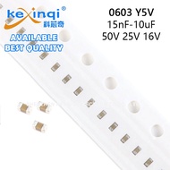 (10-50pcs) 0603 SMD 50V 25V 16V Y5V Capacitor 15nF 20nF 22nF 33nF 47nF 100nF 150nF 220nF 330nF 470nF