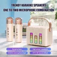 Mini Wireless Bluetooth Microphone Karaoke Small Speaker Q-2 System Outdoor Portable Home Ktv Set Sy