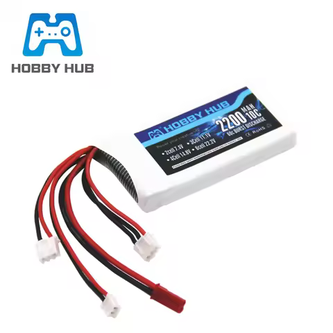 Hobby Hub Li-Polymer 2S 7.4V 2200mah 10C Lipo Battery For Radiolink RC3S RC4GS RC6GS DX6e DX6 For Ta