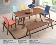 [READY STOCK IN LOCAL MY AS OF JUNE 2022] 1+4 Seater Solid Wood White Dining Set Kayu High Quality W