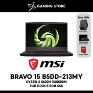 MSI Bravo 15 B5DD-213MY 15.6" FHD 60Hz Gaming Laptop (Ryzen 5 5600H, 8GB RAM, 512GB SSD, RX550M 4GB,