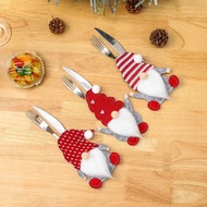 Christmas Decorations Dwarf Fork Cover Faceless Old Fork Bag Rudolf Tableware Cover