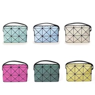 AT/👜Issey Miyake Bag2023New Cupid Small Square Bag Stitching Geometric Rhombus Bag Women's Shoulder Messenger Phone Bag