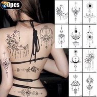 30 Sheets Waterproof Temporary Tattoo Sticker Moon Star English Devil Flower Sketch Wrist Fake Tattoos Body Art Unisex