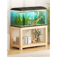 QM🏅Aquarium Base Cabinet Solid Wood Bottom Cabinet Base Aquarium Bedroom Wooden Storage Rack Turtle Pot Rack Multi-Layer