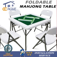 LX Foldable Mahjong Table Home Folding Mahjong Table Portable Metal Toughness Plastic Dining Table