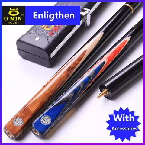 WOLFIGHTER O'Min Handmade Snooker Billiards with Snooker Cue 3/4 Case 9.8-10mm Tips Tacos De Snooker