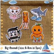 5pcs stickers anomali tung tung sahurBIG brainrot sticker/