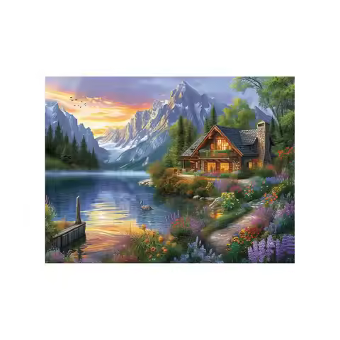 ThreadLux Counted Cross Stitch Kit 30x40cm/11.8x15.7in Easy-to-Follow Holiday Gift Family Decorative