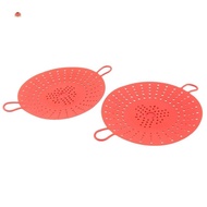 2 Pcs Silicone Steamer,Vegetable Steamer Basket Insert for Pressure Cookers, Microwavable, Multicookers,Red