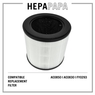 Philips AC0830 AC0850 FY0293 Compatible HEPA &amp; Activated Carbon Replacement Filter [HEPAPAPA]