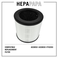 Philips AC0830 AC0850 FY0293 Compatible HEPA & Activated Carbon Replacement Filter [HEPAPAPA]