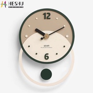 [Ready Stock+free Shipping] Wall Clock Clock Wall Clock Nordic Style Clock Perforation-Free Wall Clock Light Luxury Clock Contrast Color Simple Wall Clock Living Room Wall Clock Creative Wall Clock Wall Decoration Mute Clock