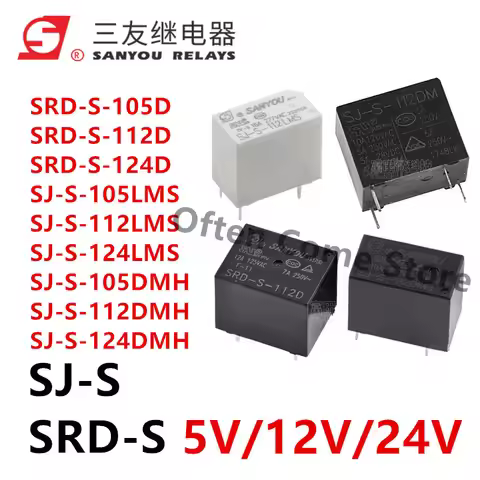 5Pcs SANYOU Relay SRD-S-105D 112DM 124DM SJ-S- 105DMH SJ-S-112DMH SJ-S-124DMH DM LM LMS EMS 5A10A 5V