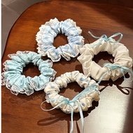 SCRUNCHIE WOMEN'S HAIR TIE HAIR RUBBER HAIR BUN PASTEL BLUE AESTHETIC CUTE AESTHETIC SCRUNCHIE