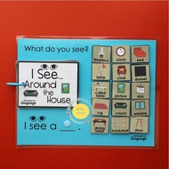 Bộ học liệu Montessori bóc dán "What do you see"