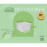 SQ1500 Food Container/Plastic Container/Bekas Plastik Makanan/PP Container/Tapau box (SQUARE)