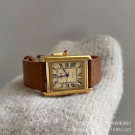 IEKE Tank Design Retro Light Luxury Roman Belt Watch Womens High-end Fashion Quartz Watch by