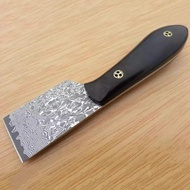 HRC 59 Vg10 Damascus Steel Blade with Ebony Handle High-end Leather Cutting Knife DIY Handmade Leath