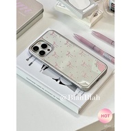Original Ins Style Bowknot Electroplated Silver Edge Mirror Phone Case For Samsung A35 A16 A56 A15 M