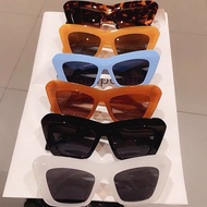 MATKINHHOT - Fashion Slanted Cat Eye Angular Glasses Hot 2023 White Black Blue Orange Brown Leopard