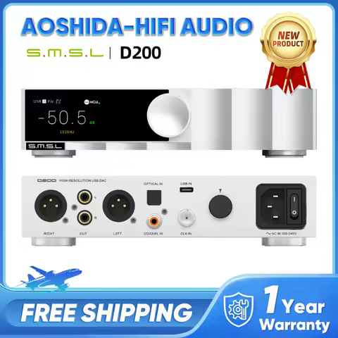 SMSL D200 Hi-Fi Audio Decoder ROHM BD34352EKV Chip Bluetooth5.1 MQA Support CK-03 Clock Lyrics Displ