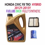 HONDA CIVIC FB TRO HYBRID OIL FILTER + AIR FILTER + FUELUBE 0W20 FULLY  SYNTHETIC ENGINE OIL