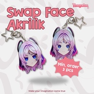 GANTUNGAN Face Changing Keychain - Custom Acrylic Swap Face Keychain