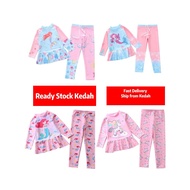 Unicorn Mermaid Baby Swimming Suit Kids Girl 2 Piece Swimsuit Muslimah Swimwear/ Kanak Kanak Baju Re