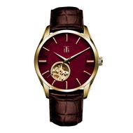 Aries Gold G 8022 Series Red Dial Leather Strap Men Watch G 8022 G-R